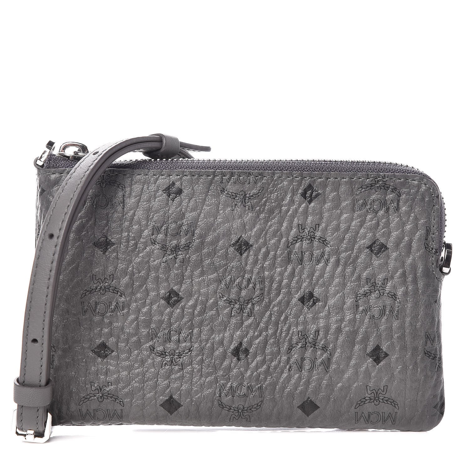 MCM Visetos Crossbody Tech Pouch Grey 1 of 10