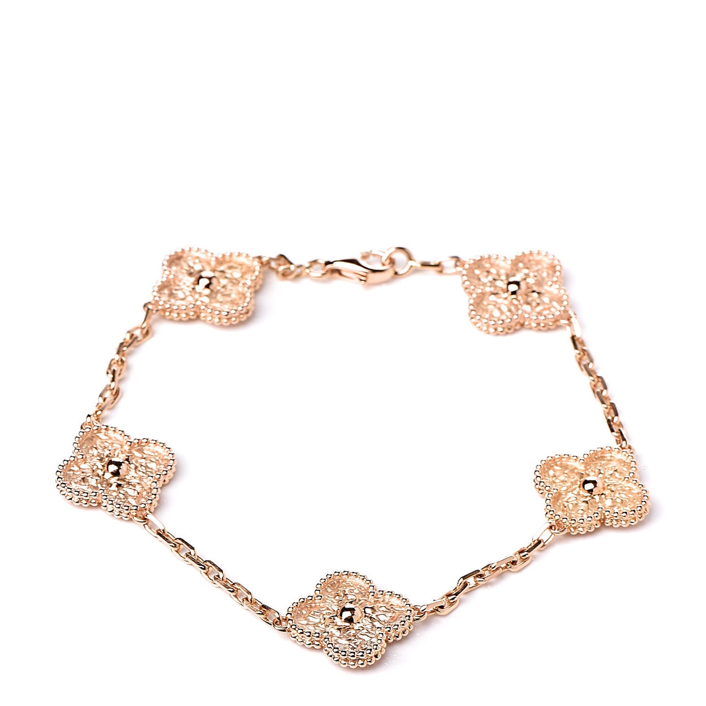 18K Rose Gold 5 Motifs Vintage Alhambra Bracelet