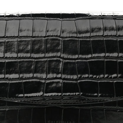 Balenciaga Shiny Calfskin Crocodile Embossed Ghost Sling Bag Black 8 of 11