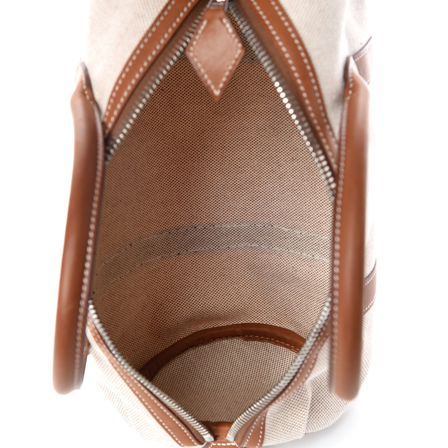 Hermes Toile Natural Barenia Polochon Mademoiselle Bag 7 of 10