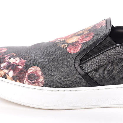 Christian Dior Homme Monogram Floral Skull Slip On Sneakers 45 12 of 18