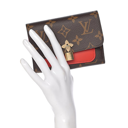 Louis Vuitton Monogram Flower Lock Compact Wallet Coquelicot 2 of 6