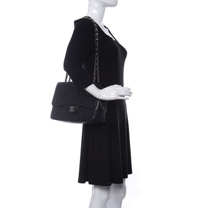 Chanel Caviar Quilted Jumbo Single Flap Black 2 of 11