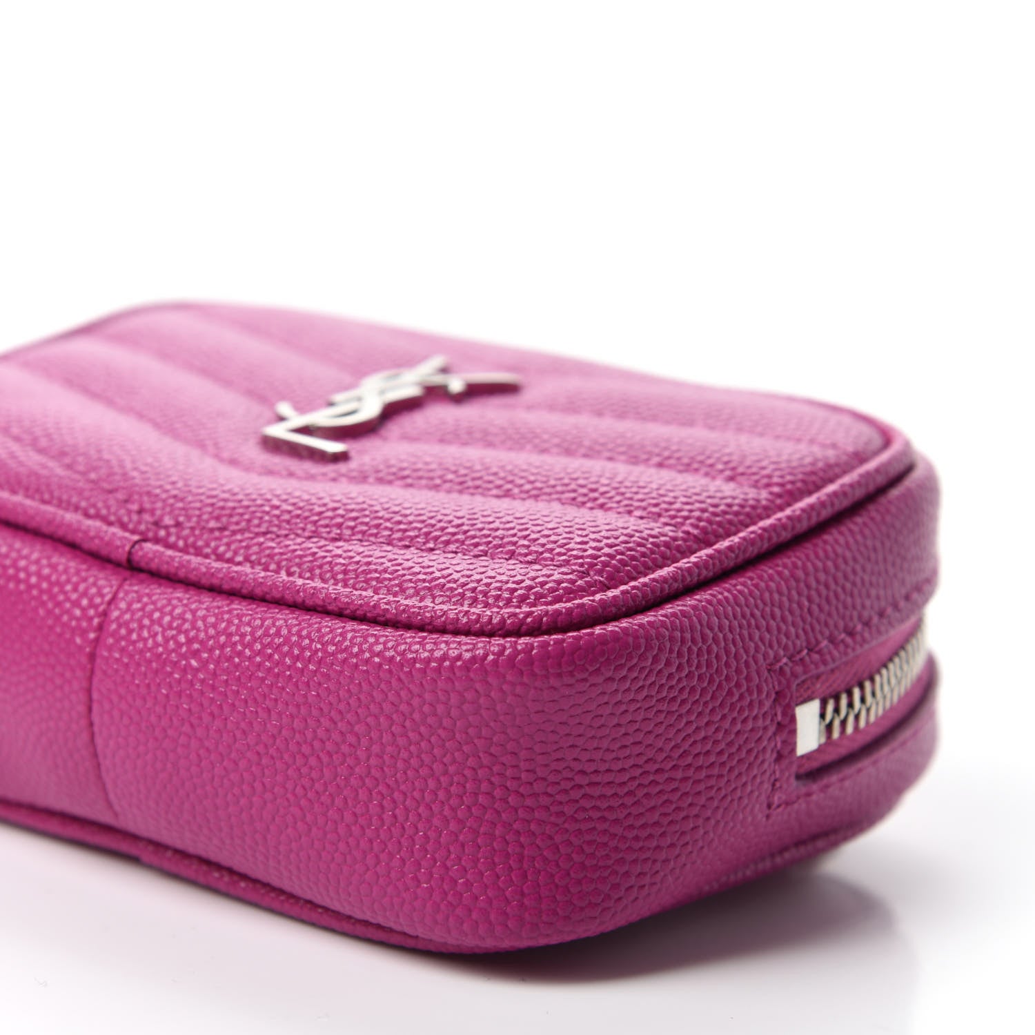 Saint Laurent Grain De Poudre Matelasse Monogram Baby Lou Camera Bag Electric Fuxia 7 of 11
