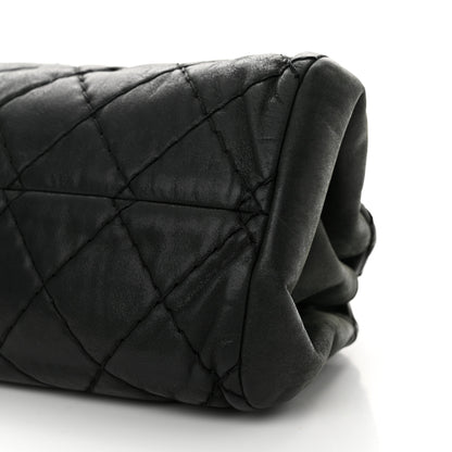 Chanel Iridescent Calfskin Stitched Just Mademoiselle Bowling Bag Black 10 of 14