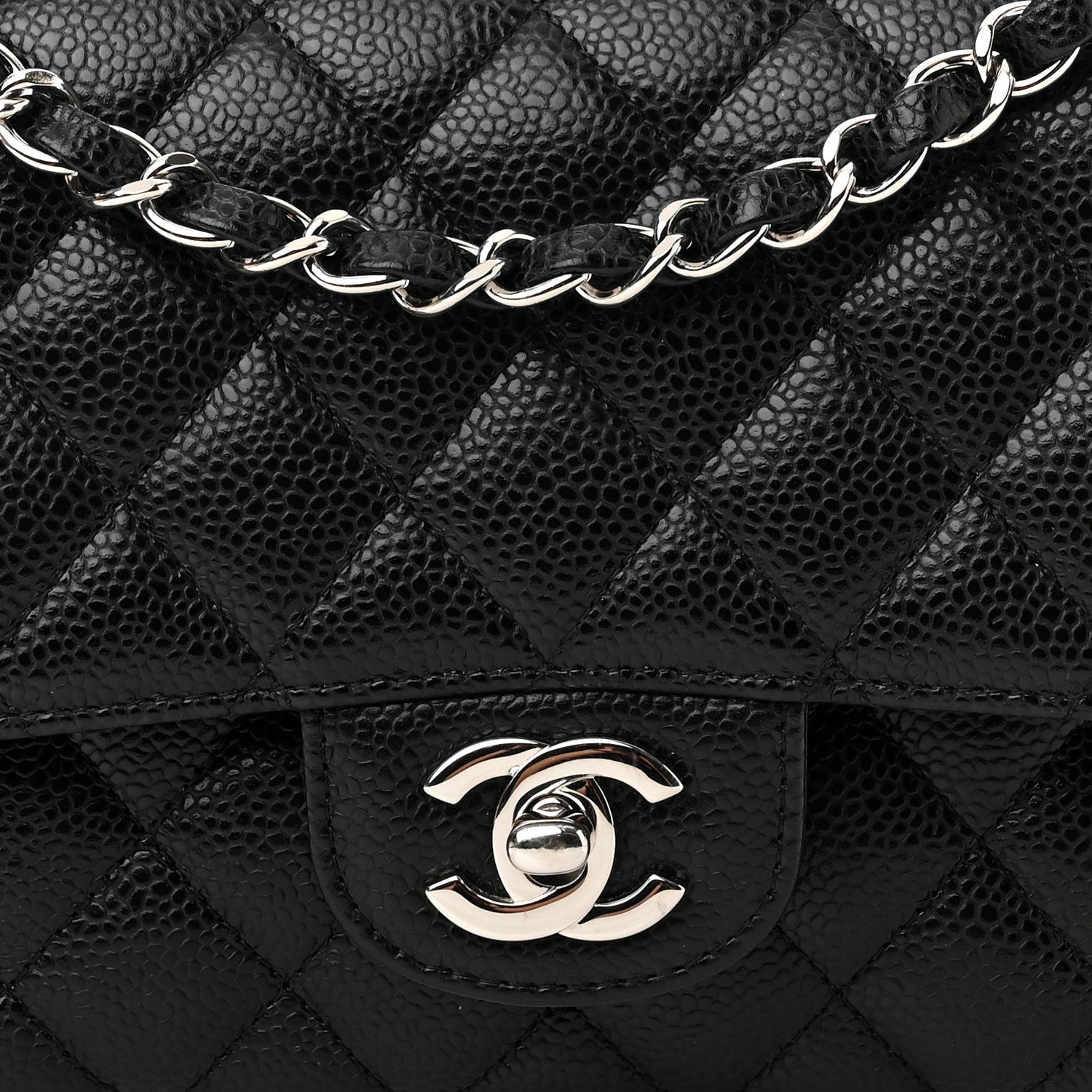 Chanel Caviar Quilted Medium Double Flap Black 8 of 13