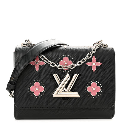 Louis Vuitton Epi Flowers Twist Shoulder Bag MM Black Bois De Rose 3 of 11