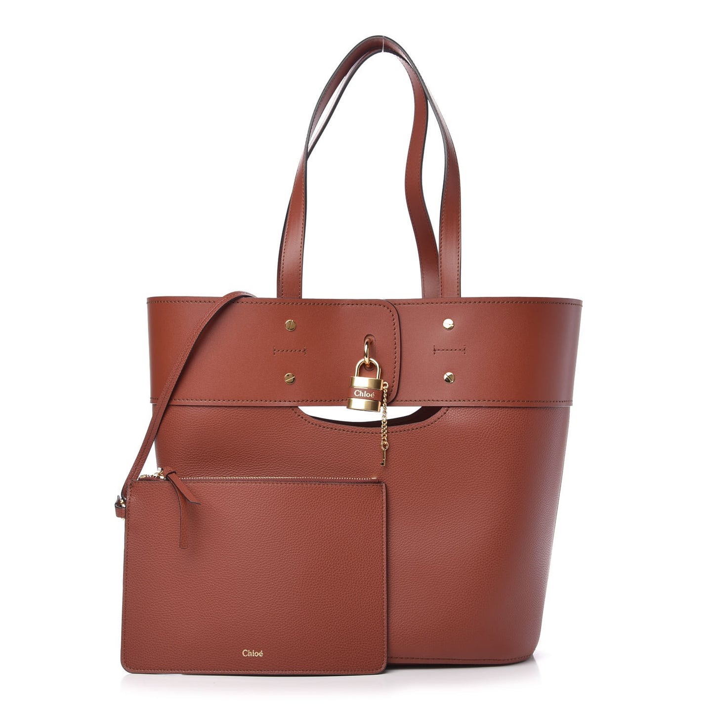 Smooth Grained Calfskin Medium Aby Tote Sepia Brown