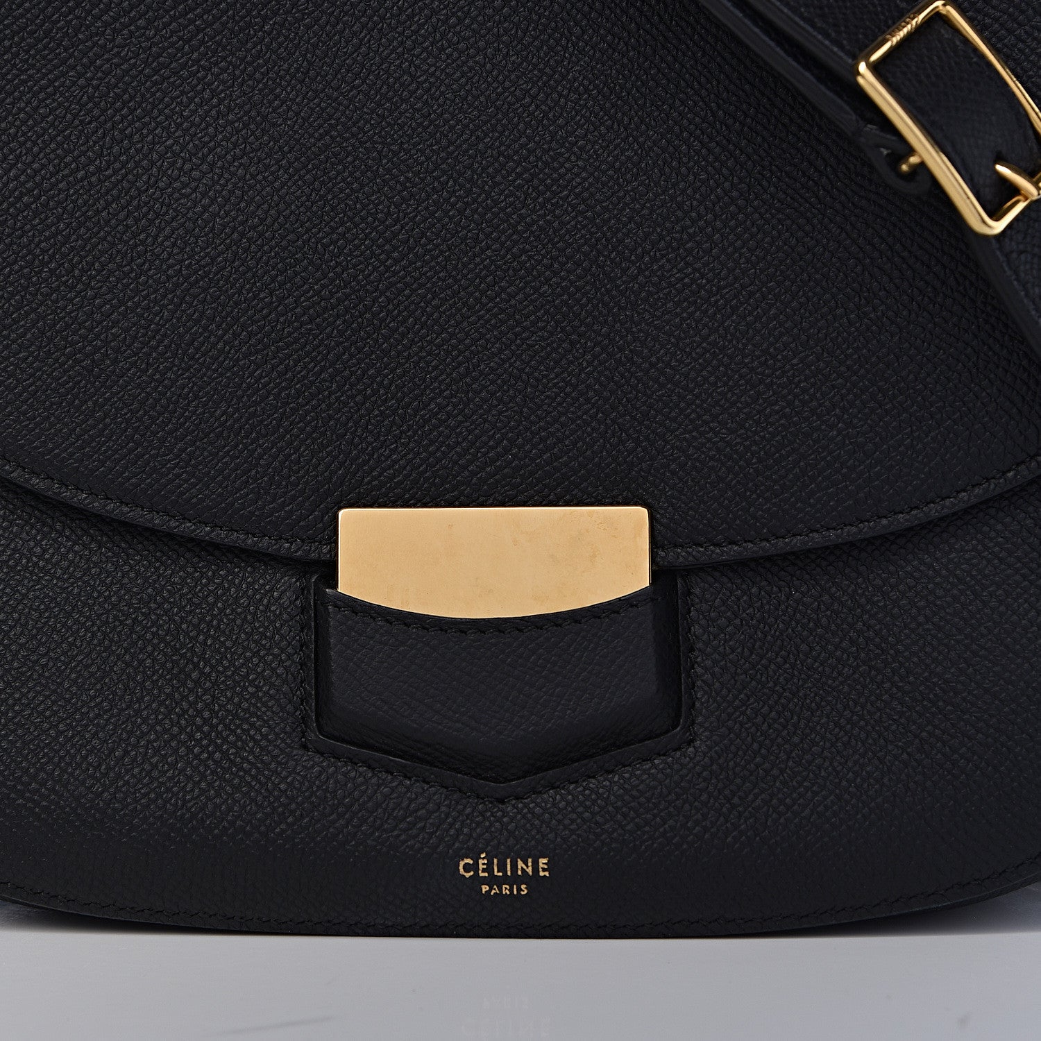 Celine Grained Calfskin Medium Trotteur Black 7 of 11