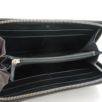 Chanel Glitter Patent Quilted Large Gusset Zip Around Wallet Black 5 of 8