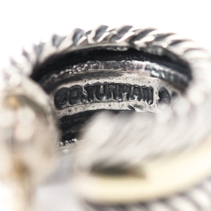 David Yurman Sterling Silver 14K Yellow Gold 16mm Cable Classics Hoop Earrings 4 of 6