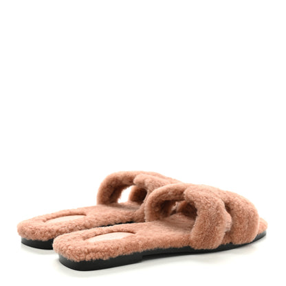 Hermes Woolskin Oran Sandals 41 Rose Aube 4 of 8