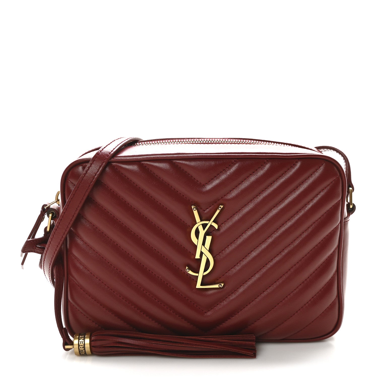 Saint Laurent Calfskin Matelasse Monogram Lou Camera Bag Opyum Red 1 of 10