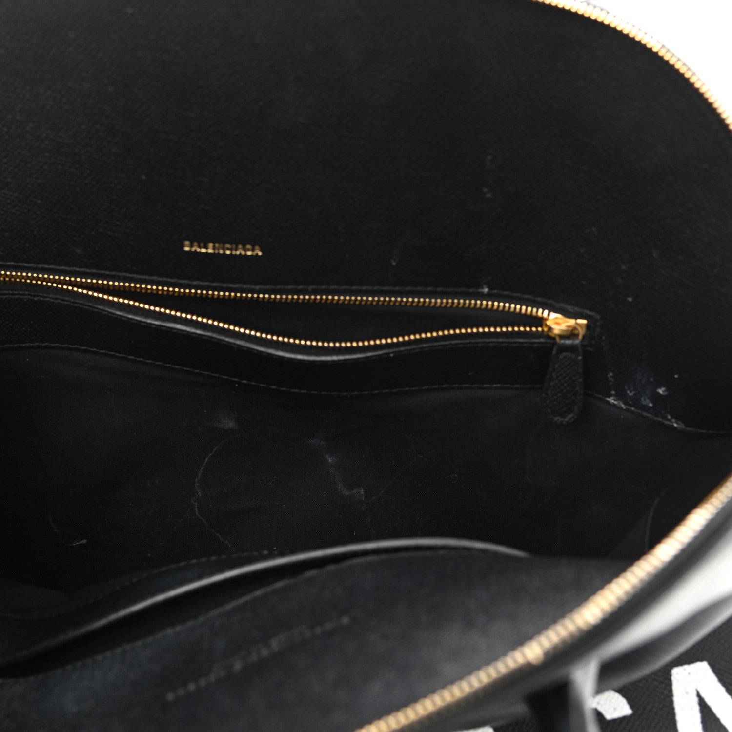 Balenciaga Signature Grained Calfskin Logo M Ville Top Handle Bag Black 7 of 12