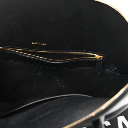 Balenciaga Signature Grained Calfskin Logo M Ville Top Handle Bag Black 7 of 12