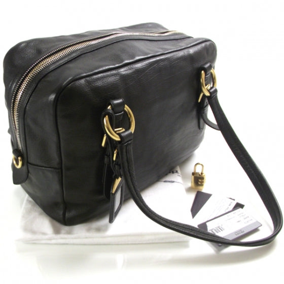 Prada Vitello Daino Shoulder Bag Black 3 of 11