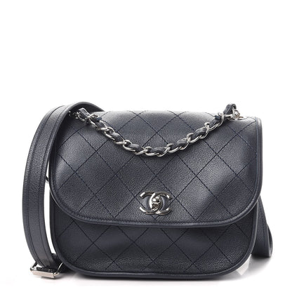Chanel Metallic Calfskin Quilted Jungle Stroll Messenger Bag Navy 1 of 9