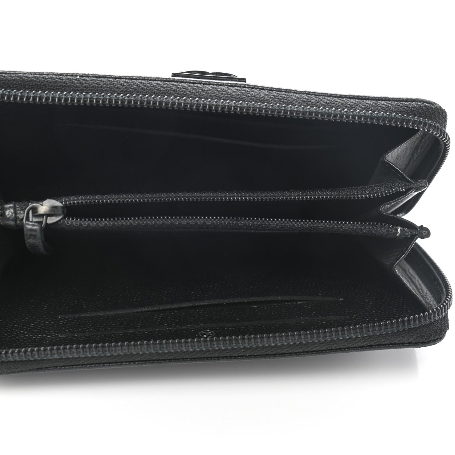 Caviar Quilted Small Boy Zip Around Wallet So Black