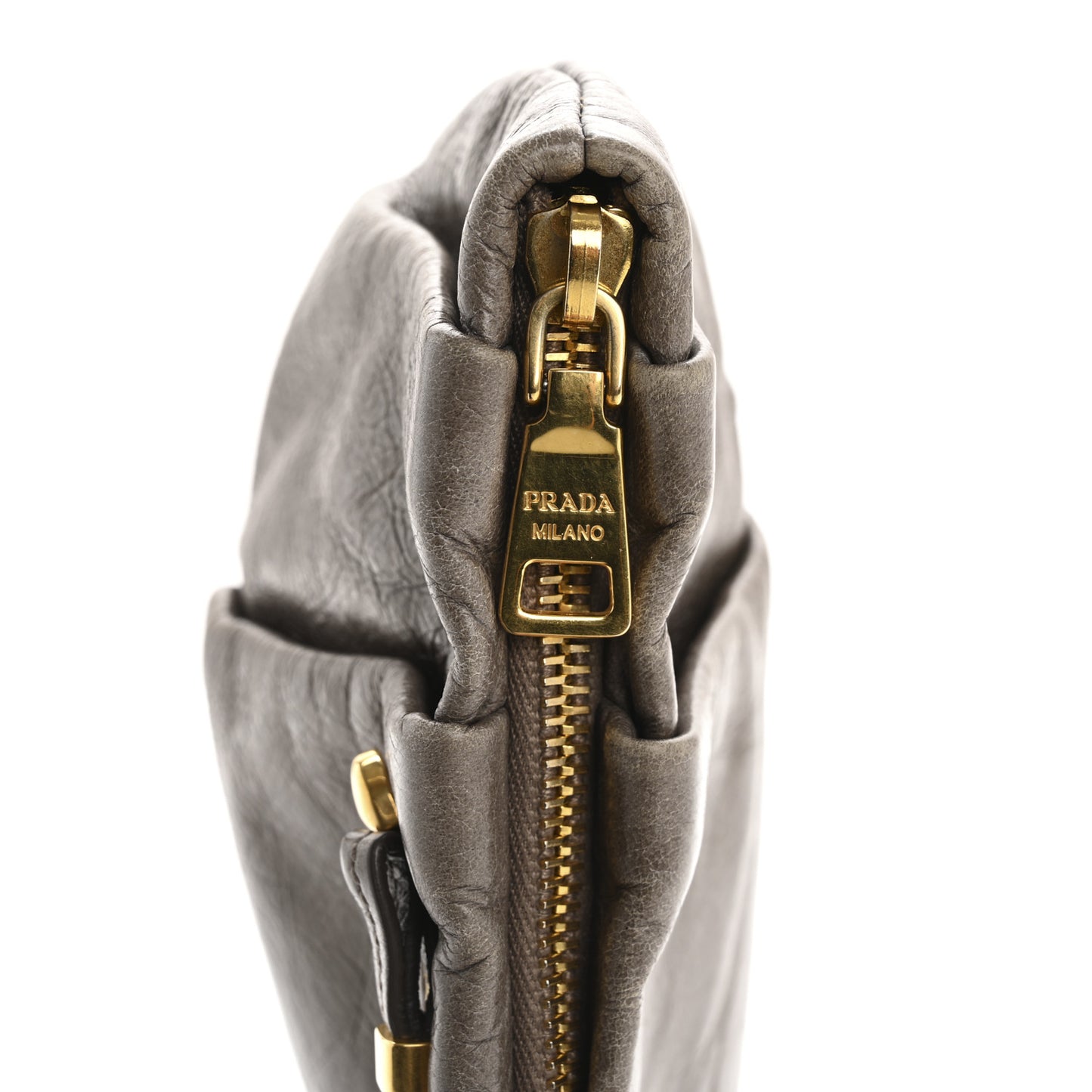 Vitello Shine Mordore Wristlet Clutch Argilla