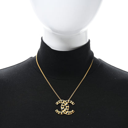 Chanel Resin Along The Nile CC Pendant Necklace Gold Black 2 of 4