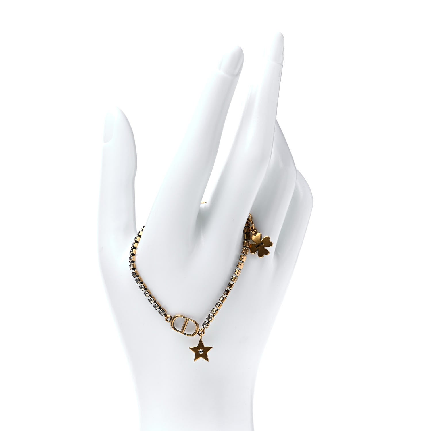 Christian Dior Metal Crystal Bracelet Gold 2 of 6