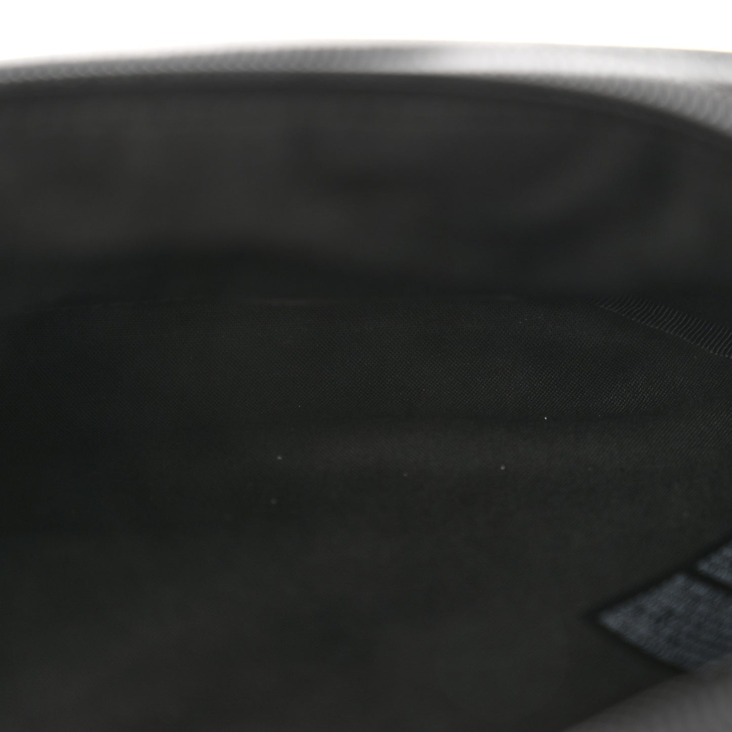 Grained Calfskin Tape Logo Explorer Belt Bag Black White