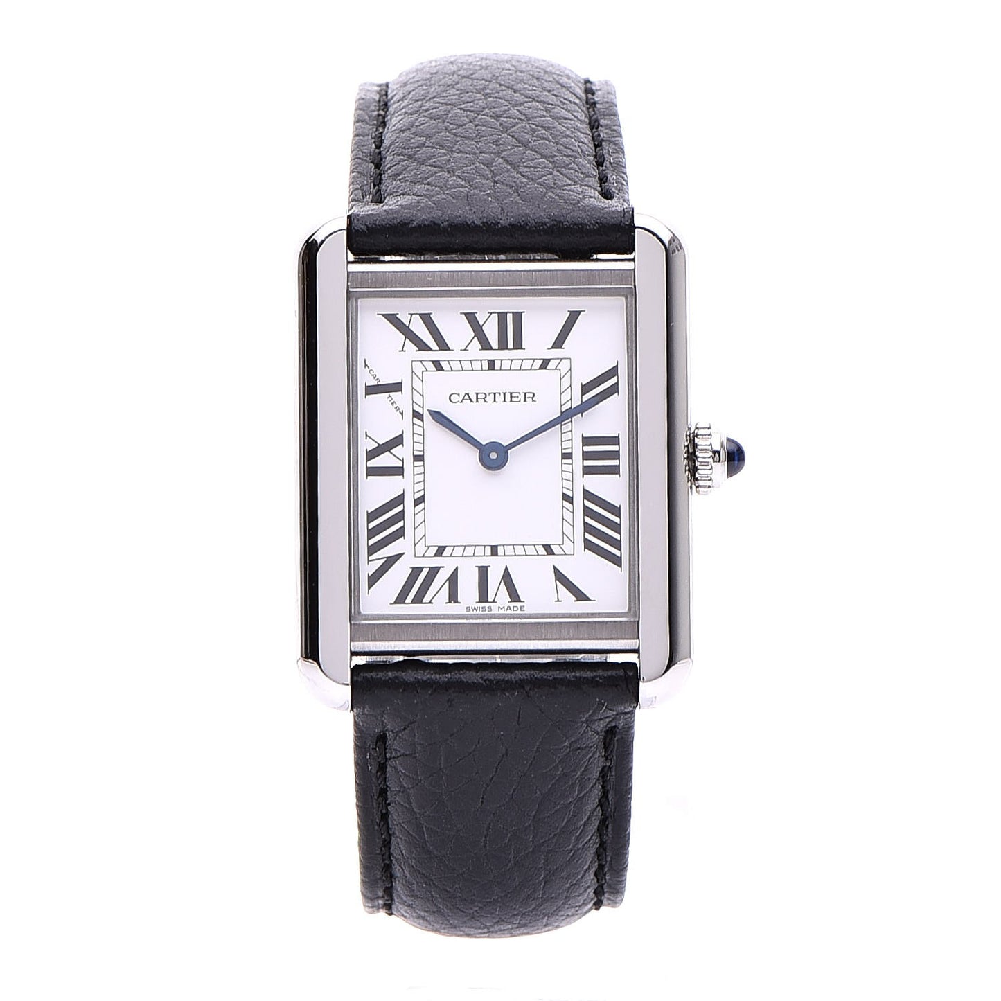 Stainless Steel Calfskin 24mm Tank Solo Quartz Watch