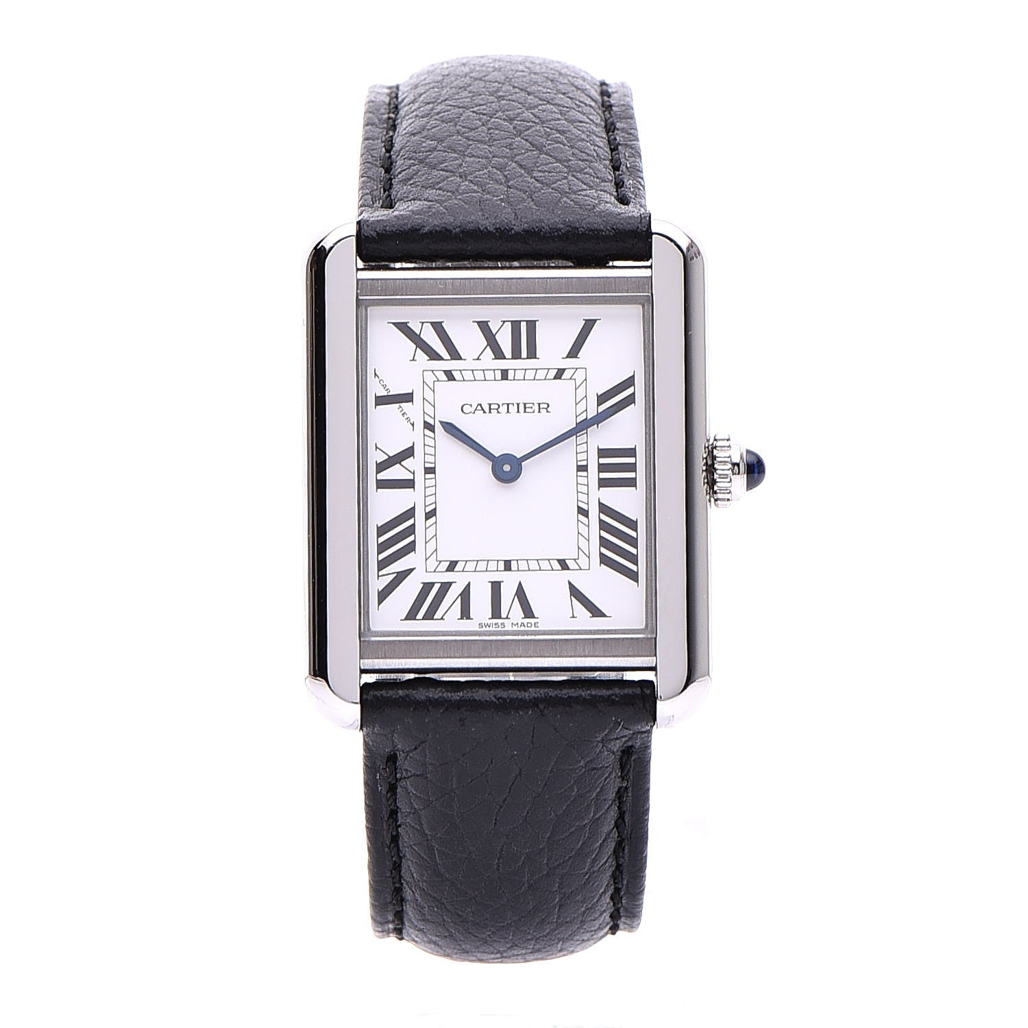 Cartier Stainless Steel Calfskin 24mm Tank Solo Quartz Watch 1 of 10