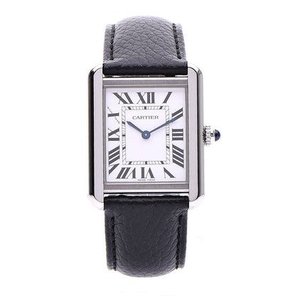 Cartier Stainless Steel Calfskin 24mm Tank Solo Quartz Watch 1 of 10
