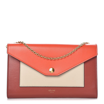 Celine Shiny Calfskin Clutch on a Chain Multicolor 1 of 6