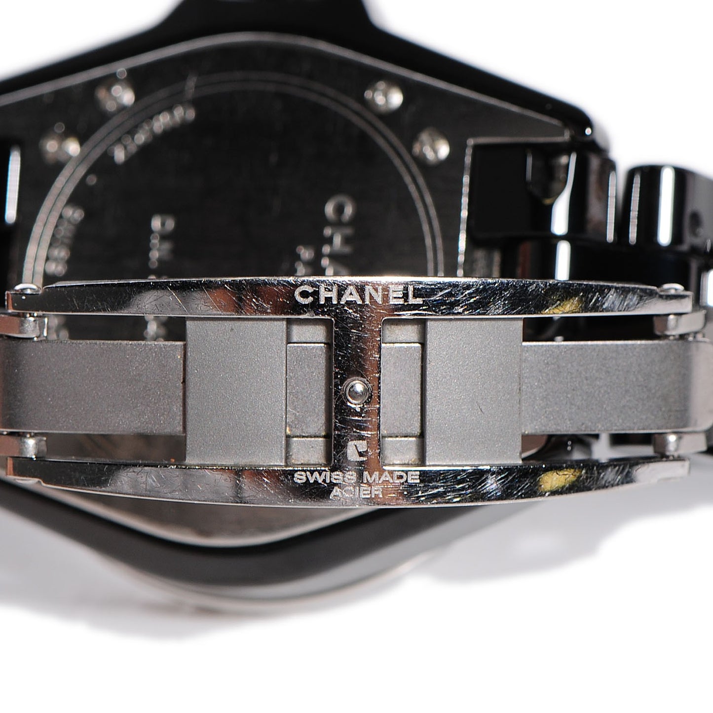 Stainless Steel Ceramic Diamond Pave Bezel Dial 33mm J12 Quartz Watch Black