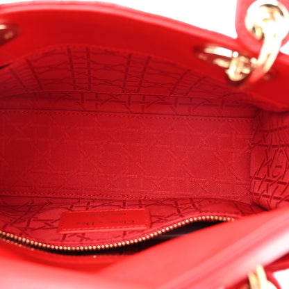 Christian Dior Lambskin Cannage Small My ABCDior Lady Dior Red 5 of 14