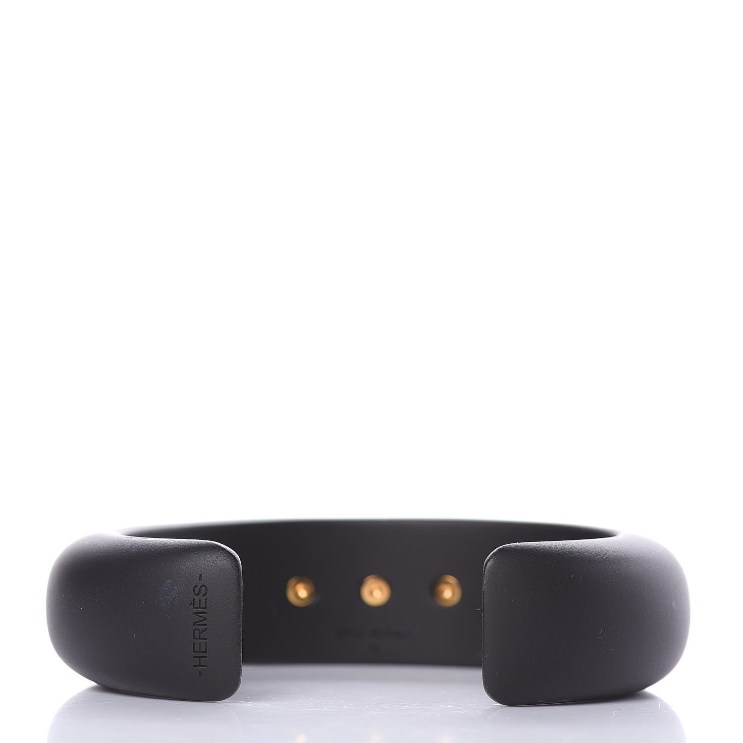 Hermes Pearwood Medor Fine Cuff M Bracelet Black 3 of 7