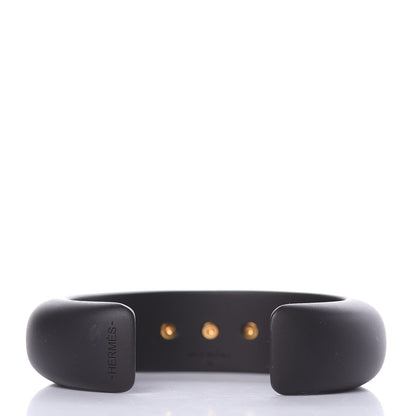 Hermes Pearwood Medor Fine Cuff M Bracelet Black 3 of 7