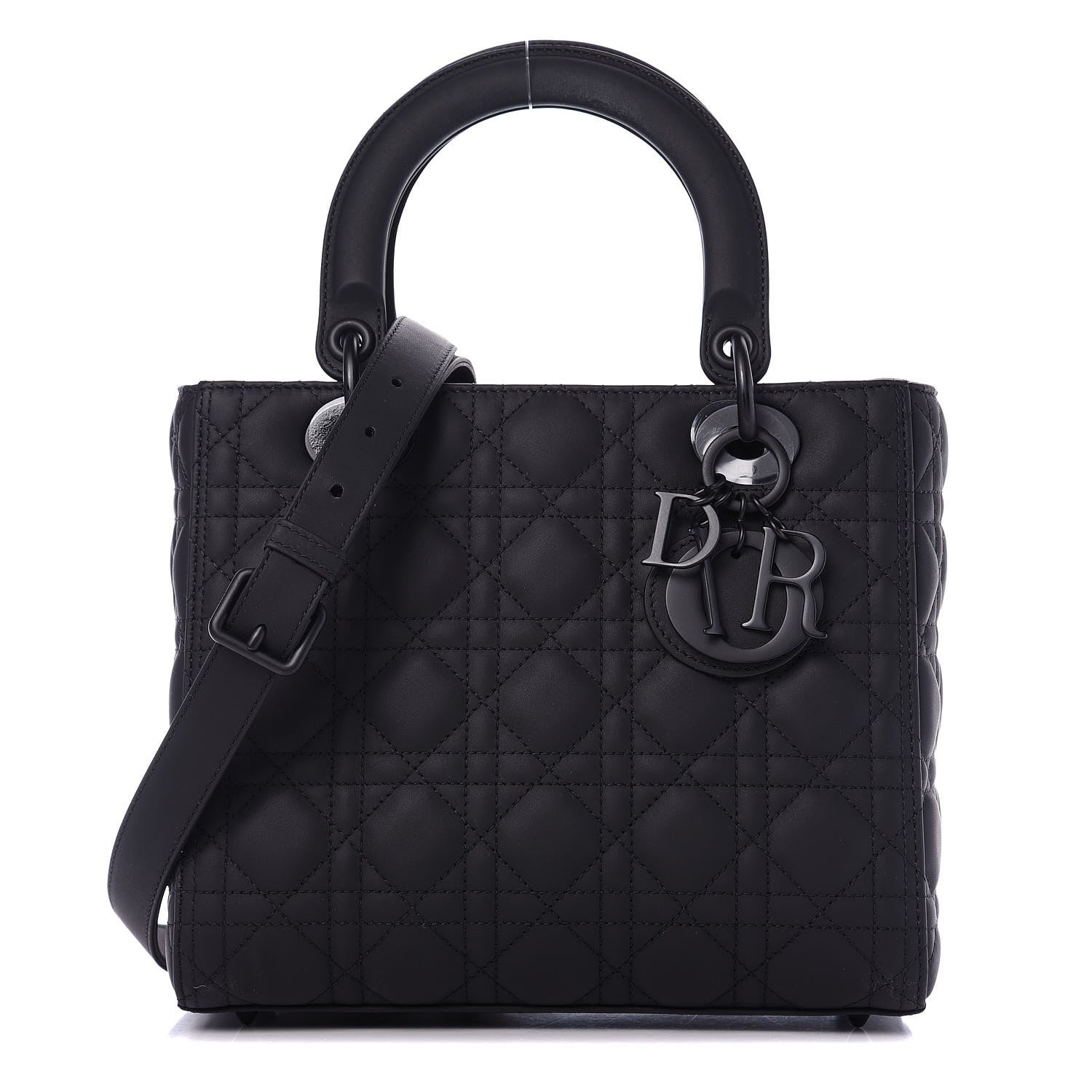 Christian Dior Ultra Matte Calfskin Cannage Medium Lady Dior Black 1 of 11