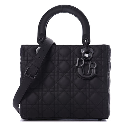 Christian Dior Ultra Matte Calfskin Cannage Medium Lady Dior Black 1 of 11
