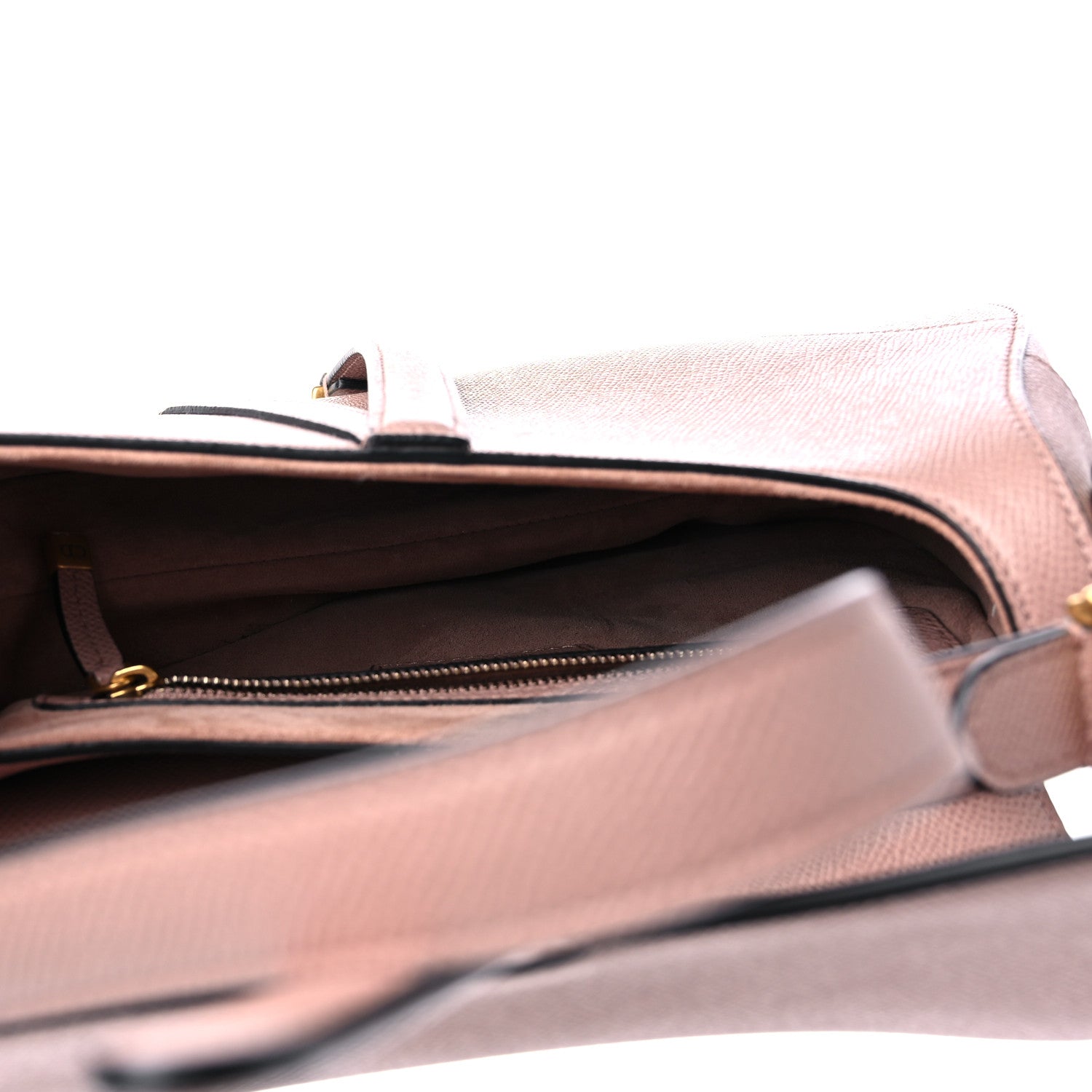 Christian Dior Grained Calfskin Saddle Bag With Strap Blush 5 of 9