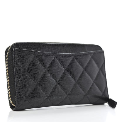 Chanel Caviar Quilted Medium Zip Around Wallet Black 3 of 8