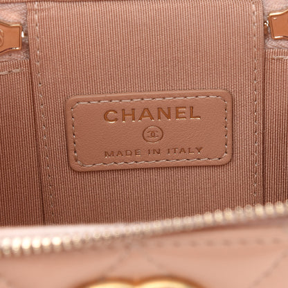 Chanel Calfskin Quilted Mini Perfect Fit Vanity Case With Chain Beige 6 of 9