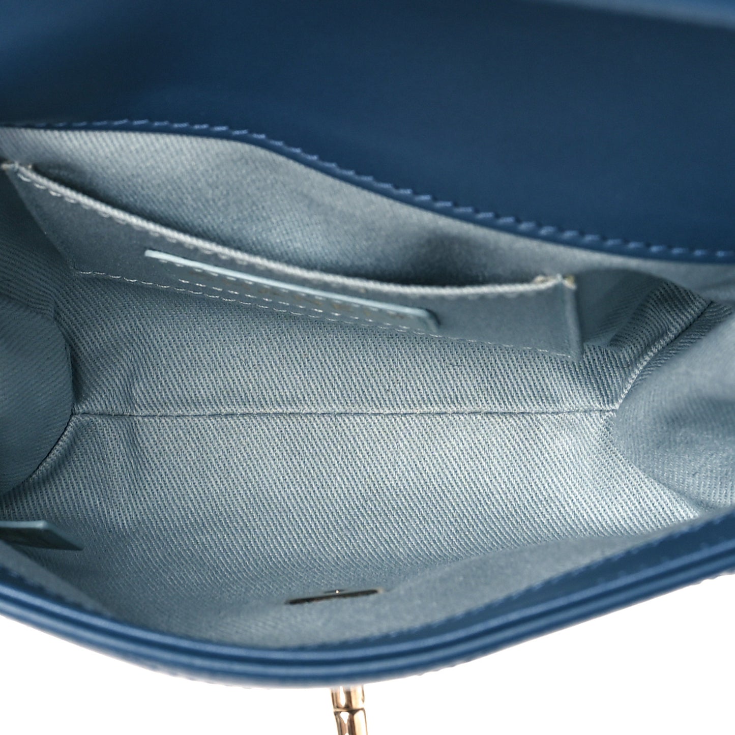 Calfskin Chevron Stitched Coco Waist Bag Blue