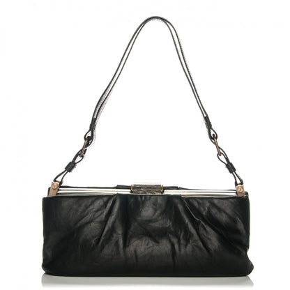 Lanvin Lambskin Draped Frame GM Shoulder Bag Black 1 of 7
