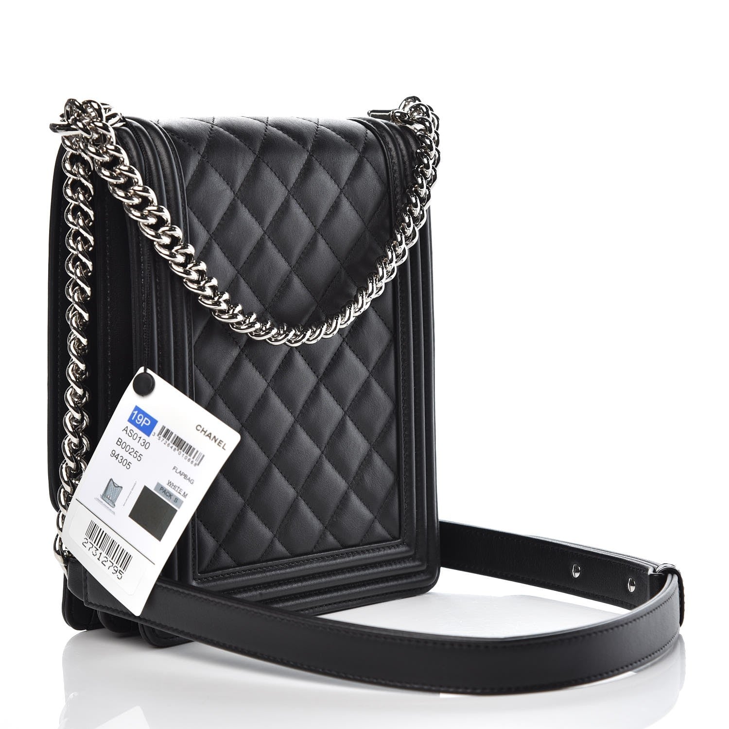 Chanel Calfskin Quilted North South Boy Flap Black 3 of 8