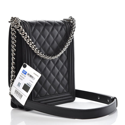 Chanel Calfskin Quilted North South Boy Flap Black 3 of 8