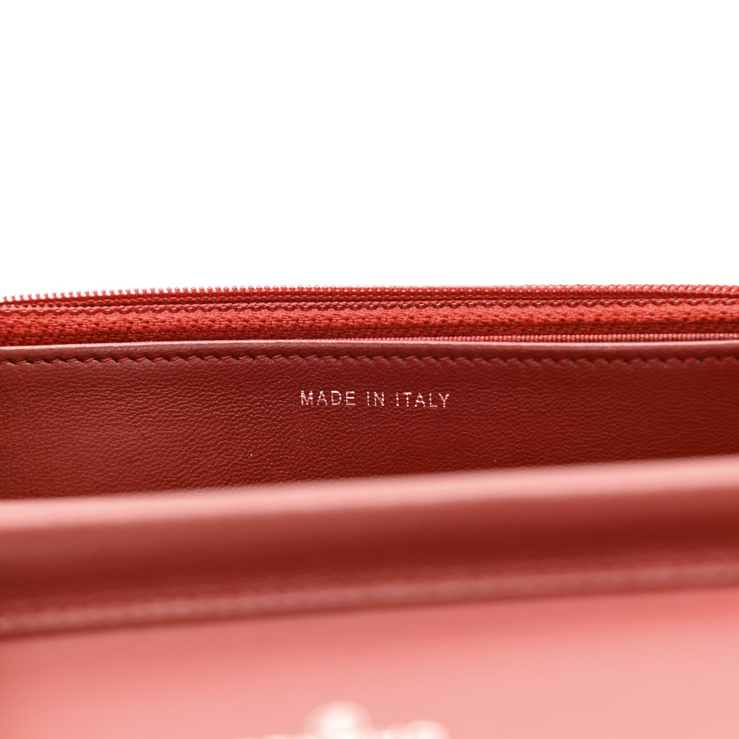 Lambskin Quilted Wallet On Chain WOC Dark Red