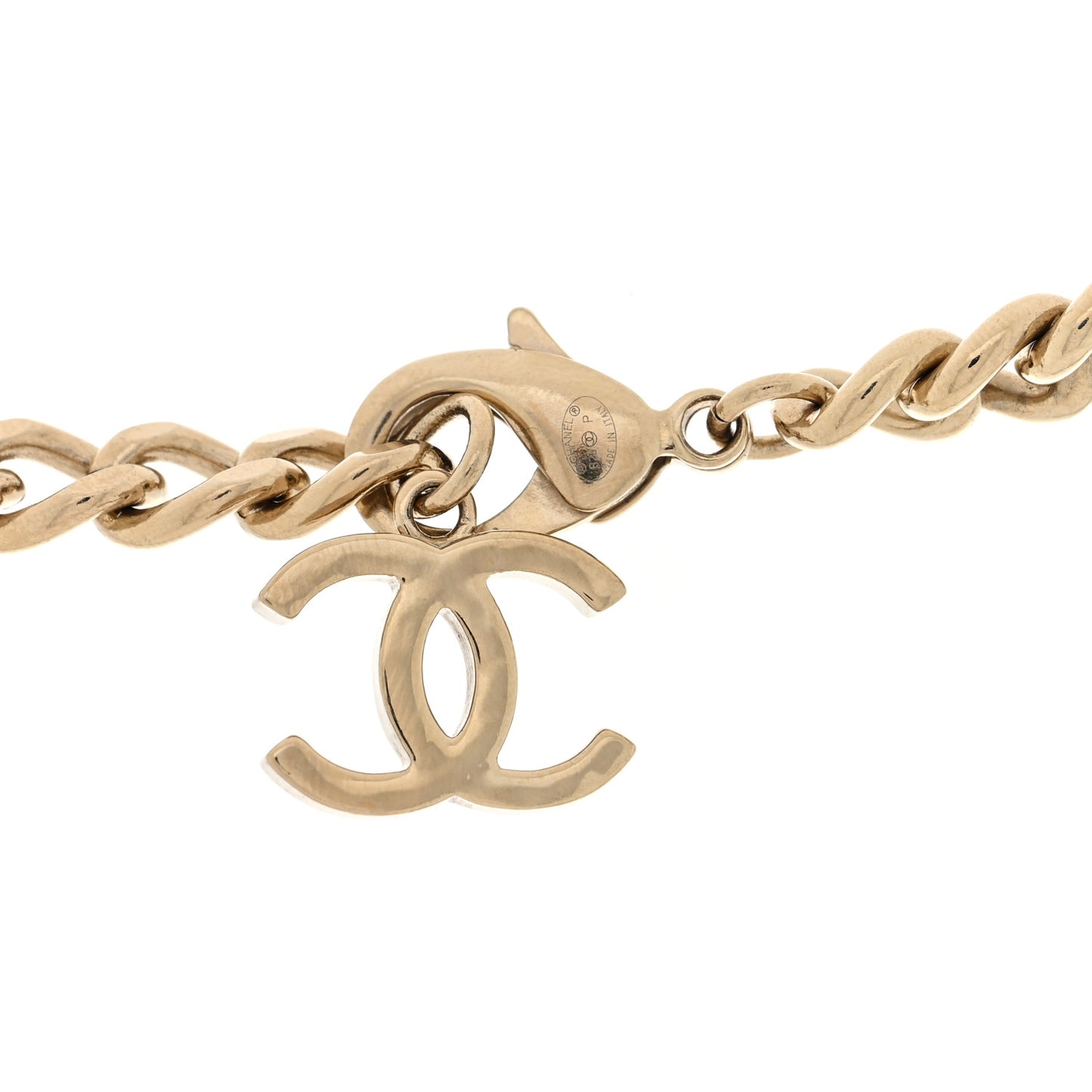Metal Crystal CC Choker Gold