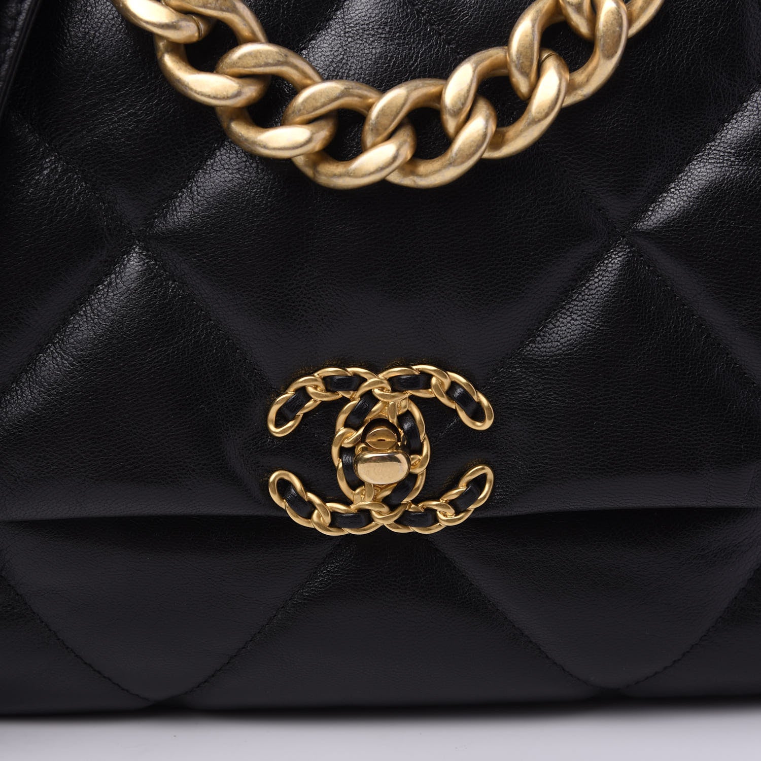 Chanel Lambskin Quilted Large 19 Flap Black 10 of 10