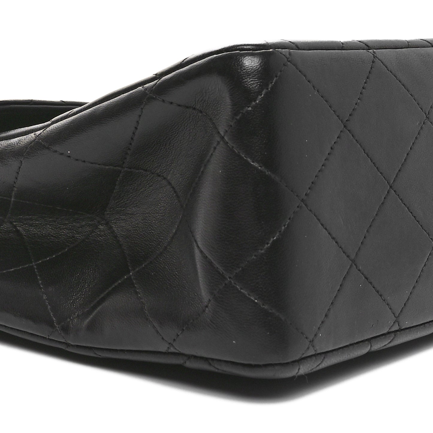 Lambskin Quilted XL Jumbo Single Flap Black