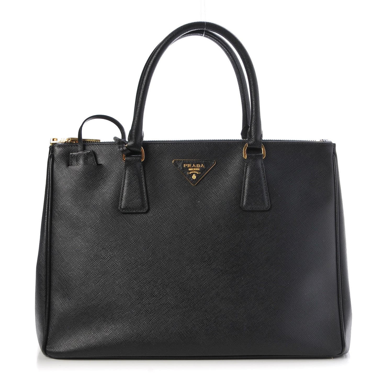 Saffiano Large Galleria Double Zip Tote Black