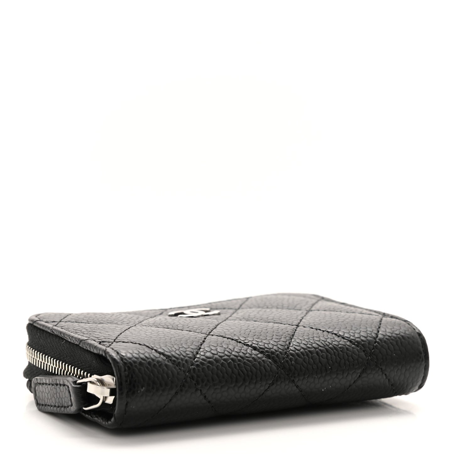 Caviar Quilted Classic Zipped Coin Purse Black
