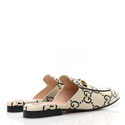 Gucci Azalea Calfskin GG Monogram Bi-Color Debossed Womens Princetown Slippers 39 White Black 4 of 9